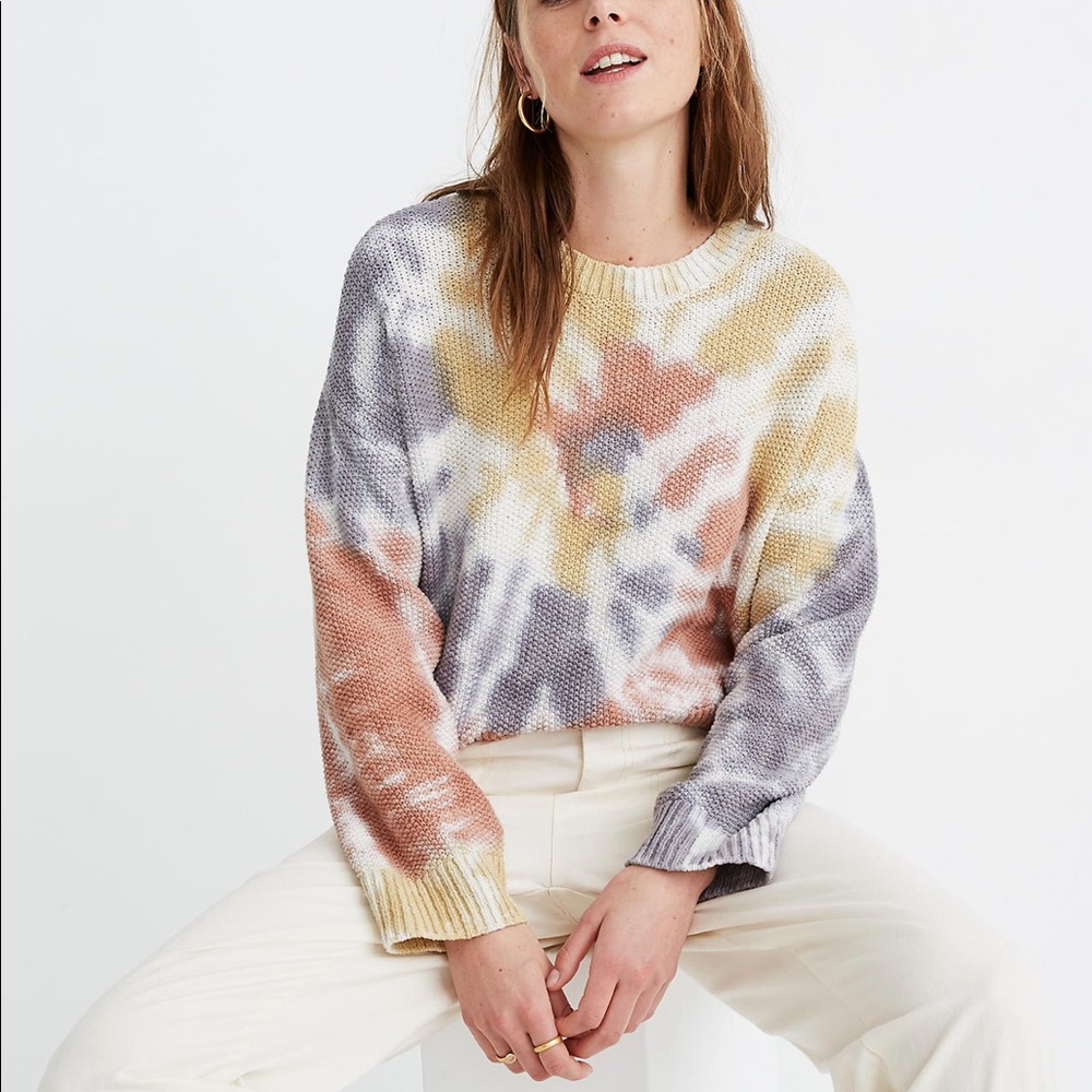 Madewell Multicolor Tie-Dye Crew Neck Sweater